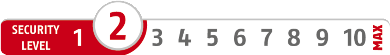 Security Level 2/10 | ABUS GLOBAL PROTECTION STANDARD ® | A higher level means more security