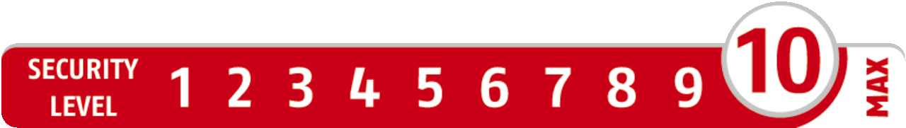 Security Level 10/10 | ABUS GLOBAL PROTECTION STANDARD ® | A higher level means more security