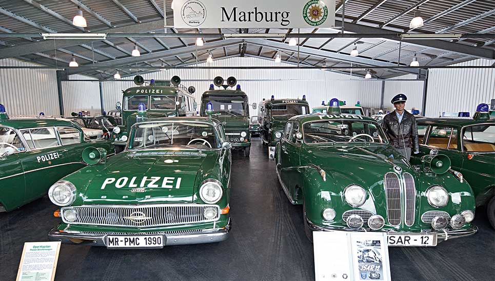 Police exhibits, information boards and photos give visitors an insight into the motorisation of the German police since the beginning of the 20th century. The museum focuses on the period after the Second World War. © ABUS