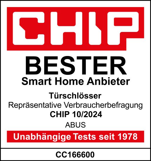 Chip zeichnet ABUS im Oktober 2024 als besten Smart Home Anbieter für Türschlösser aus.