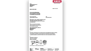 EU Declaration of Conformity – Urban-I ACE ACAV3 © ABUS